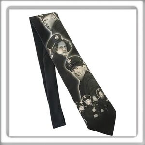 The Three Stooges Police Stacked Detectives Tie Ralph Marlin Black White Retro